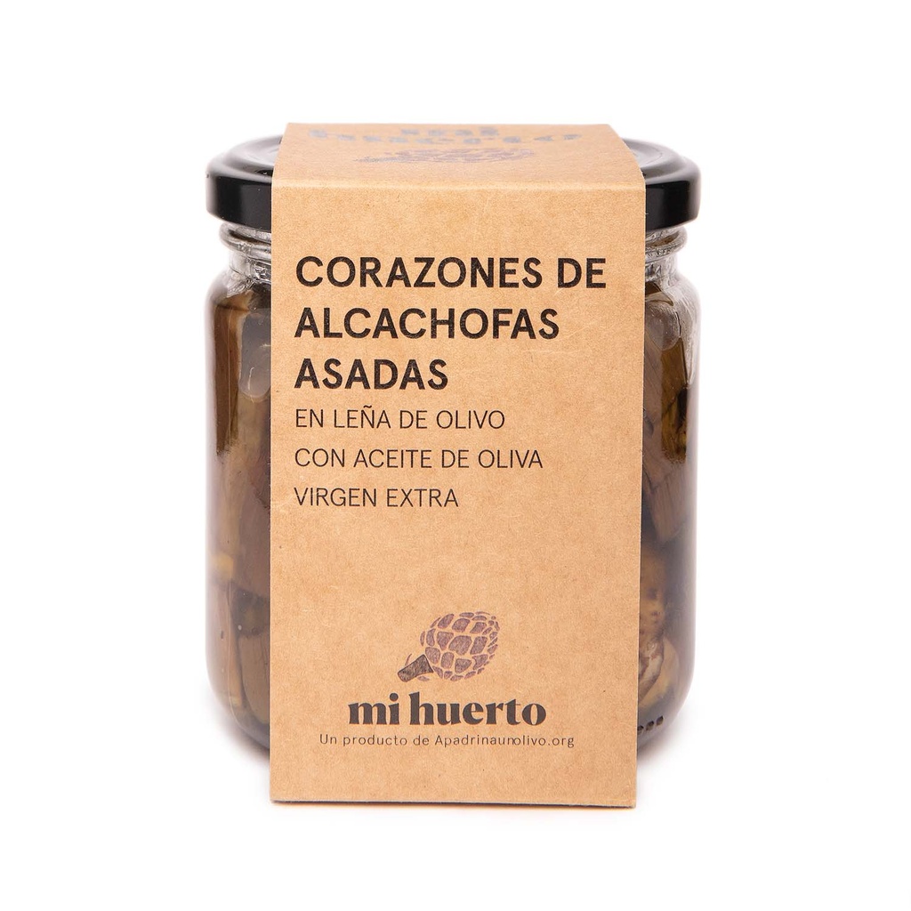 Corazones de alcachofas asadas en leña de olivo con AOVE